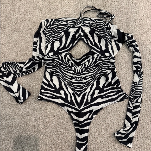 Zebra Print Bodysuit - Picture 1 of 2
